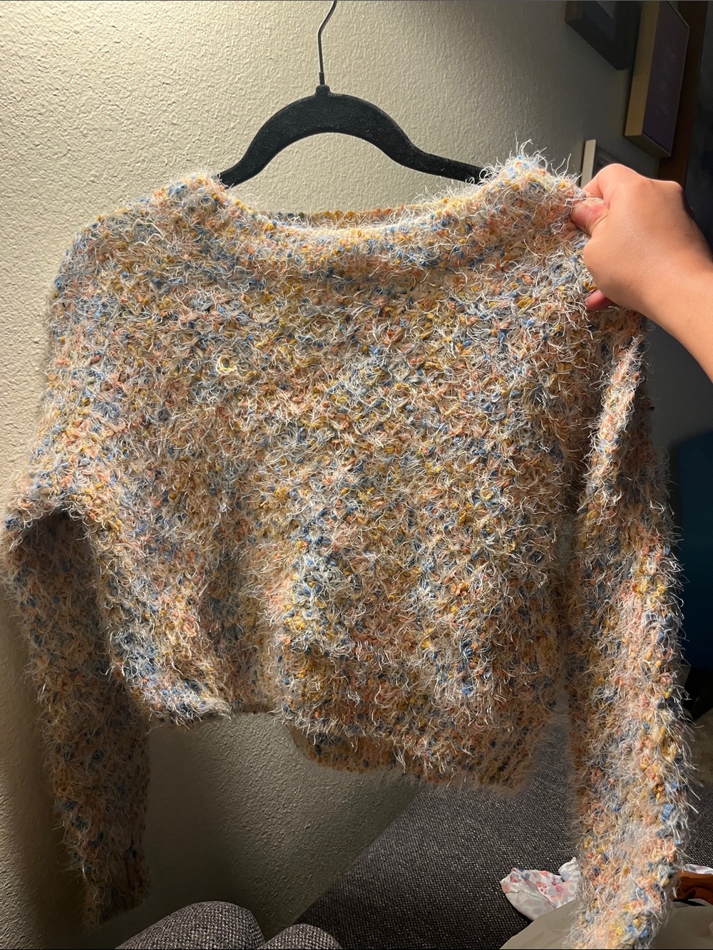 Cozy Multicolor Fuzzy Knit Women’s Sweater